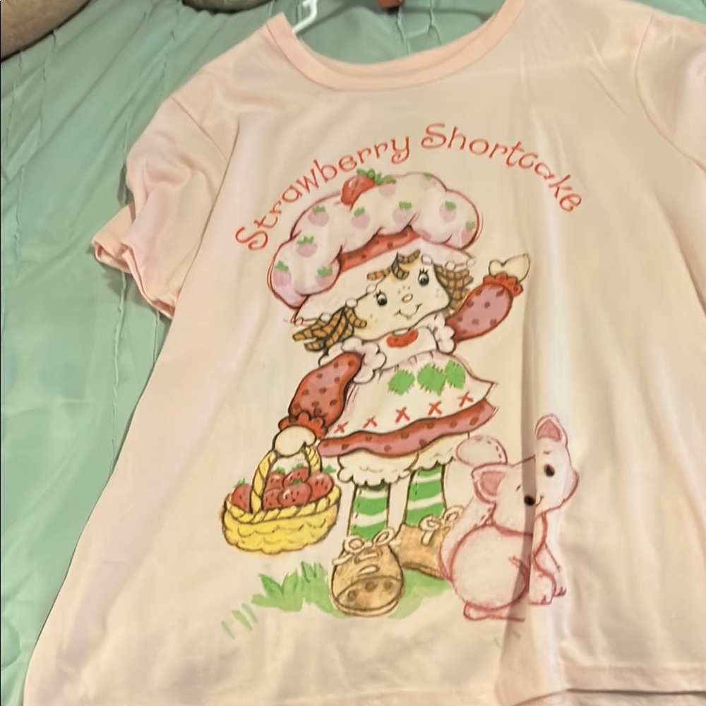 Hybrid Apparel Pink Strawberry Shortcake Short Sleeve Tee